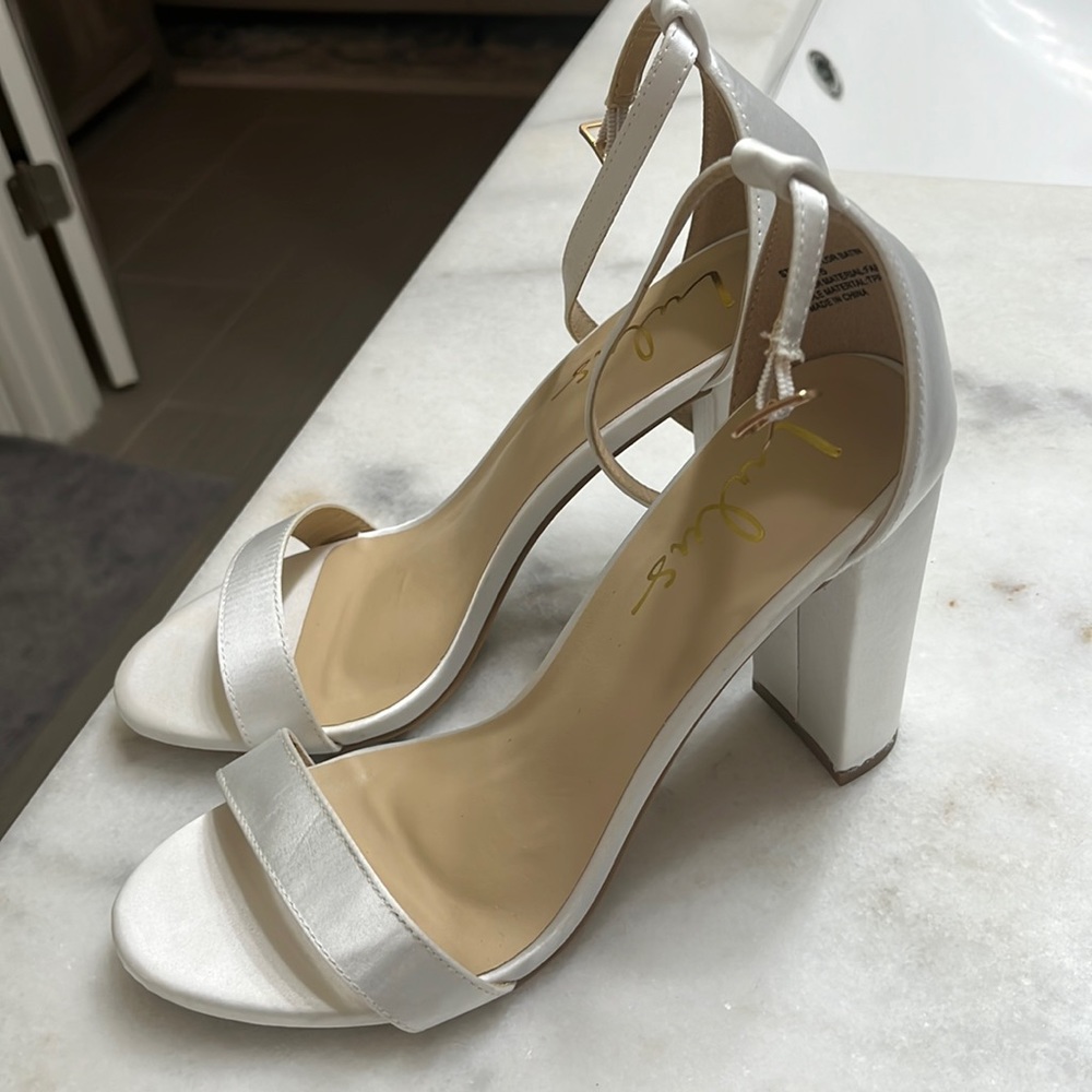 Ivory/Pearl white block heels!